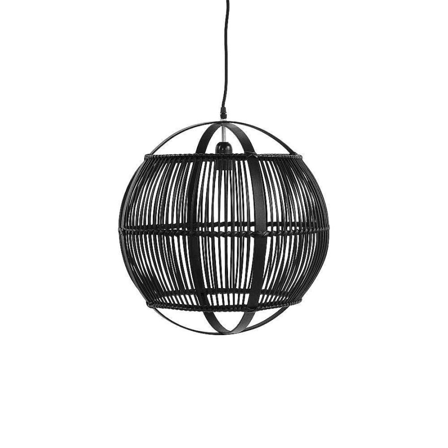 Pomax Mekong - Hanglamp - Bamboe - Dia 46,5 X H 47 Cm - Zwart | Hanglampen