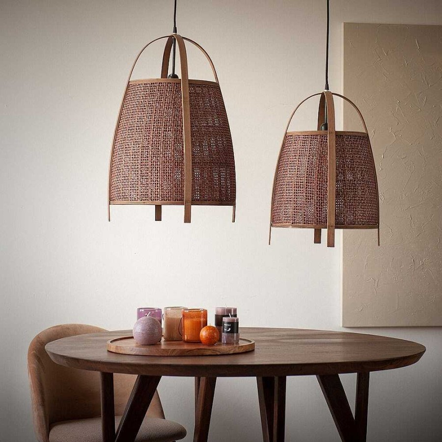 Pomax Minos - Hanglamp - Bamboe - Dia 42 X H 61 Cm - Roest | Hanglampen