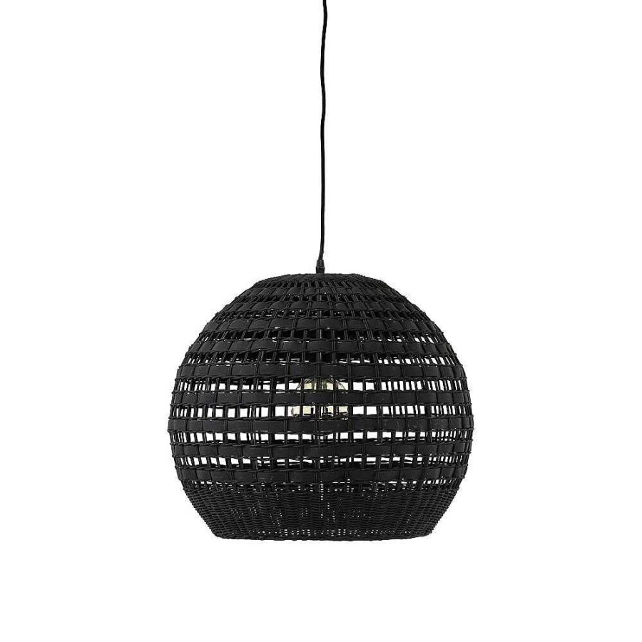 Pomax Rota - Hanglamp - Rotan / Hout - Dia 49 X H 41 Cm - Zwart | Hanglampen