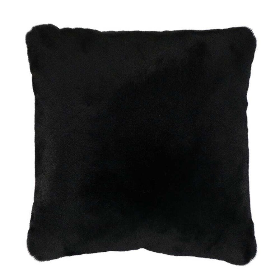 Pomax Fluf - Kussen - Acryl / Polyester - L 45 X W 45 Cm - Zwart | Kussens