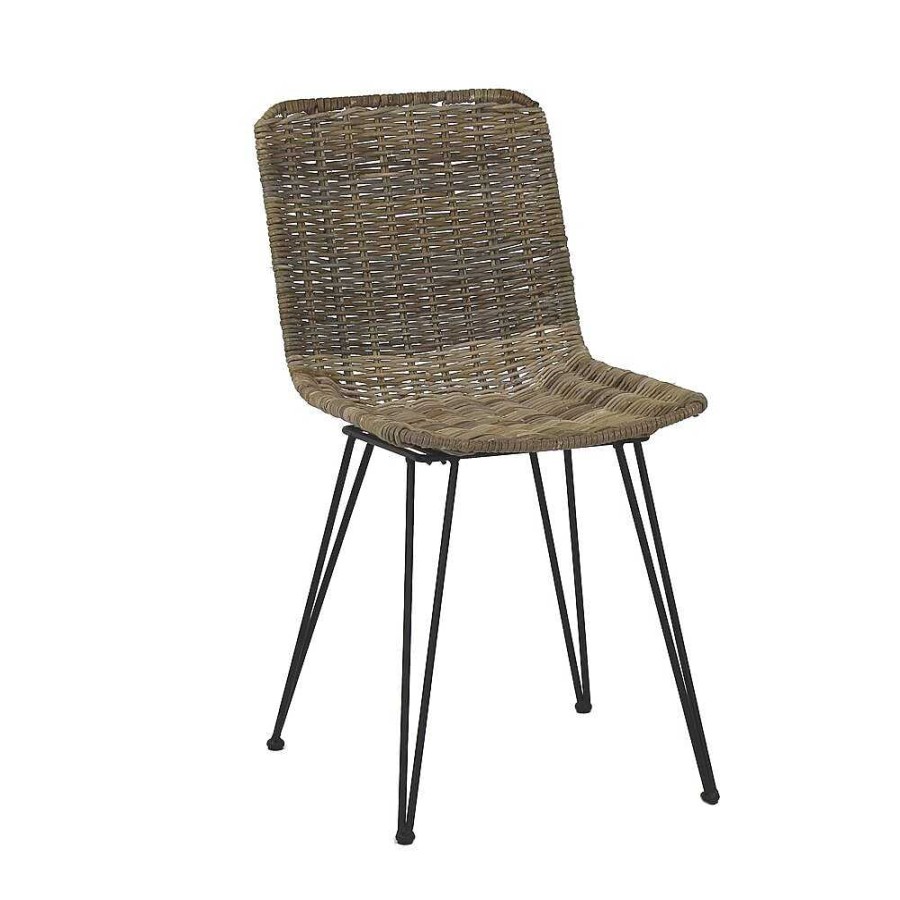 Pomax Luce - Stoel - Rotan / Metaal - L 60 X W 43 X H 79 Cm | Stoelen