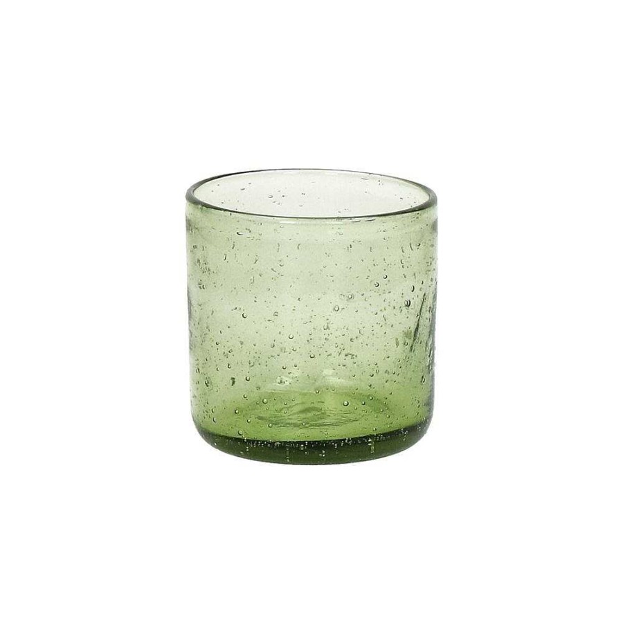 Pomax Vico - Beker - Glas - Dia 8 X H 8,2 Cm - Olijfgroen | Glazen