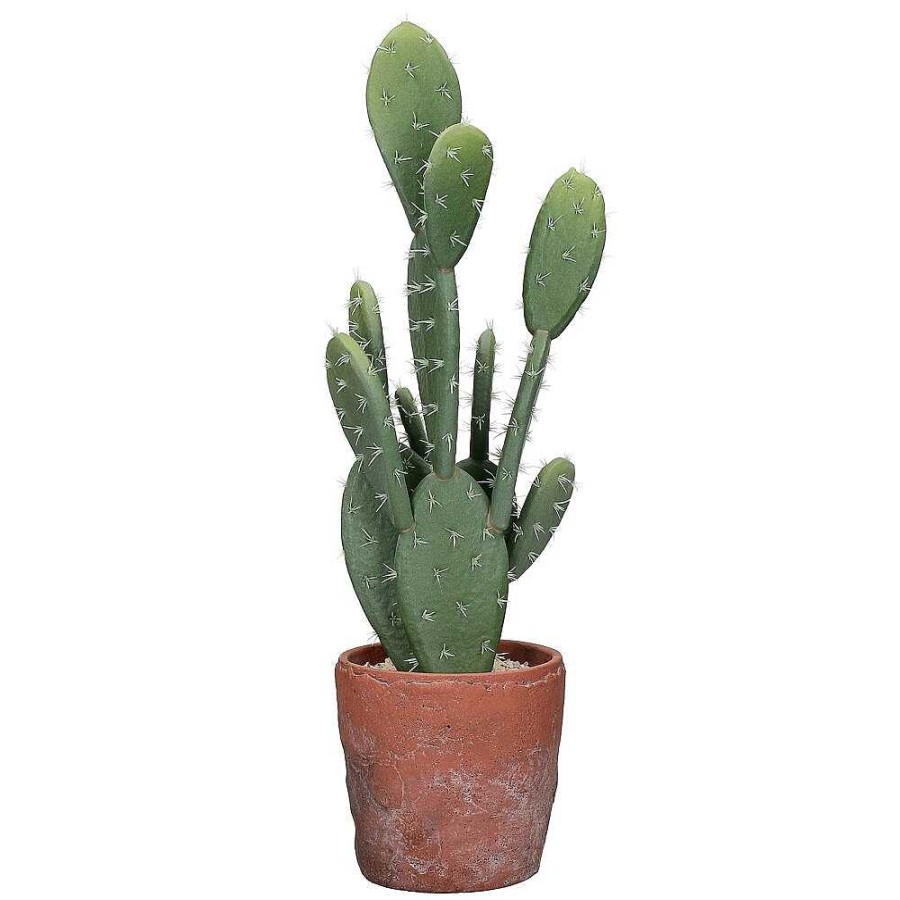 Pomax Terracotta Love - Artificiele Plant In Pot - Kunststof / Terracotta - Dia 13 X H 46 Cm - Groen | Planten