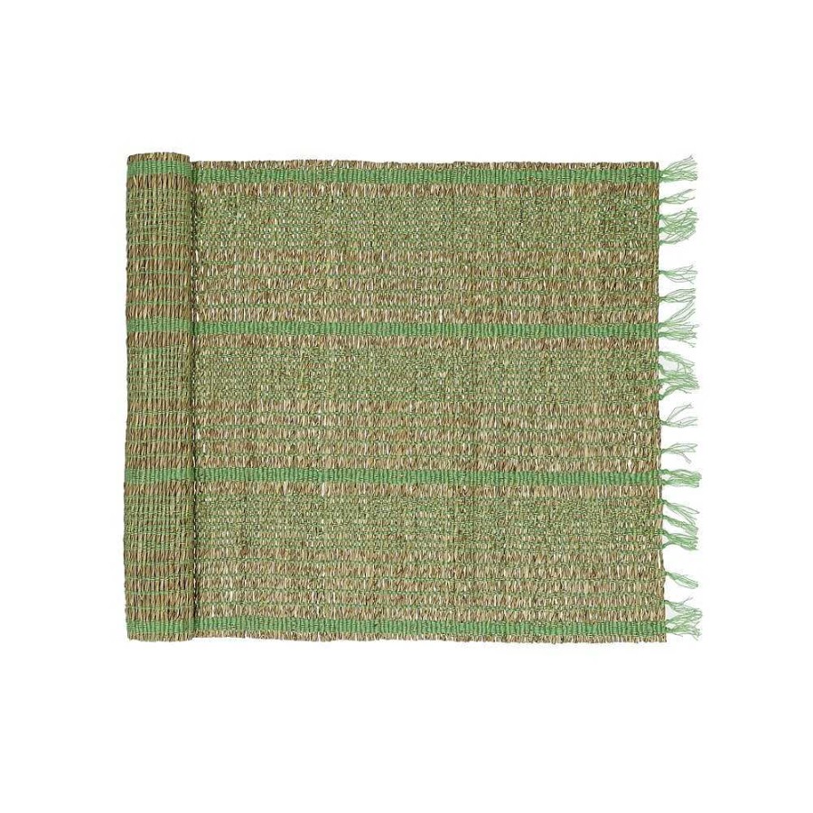 Pomax Carcassonne - Tafelloper - Zeegras / Katoen - L 140 X W 40 Cm - Groen | Tafellinnen