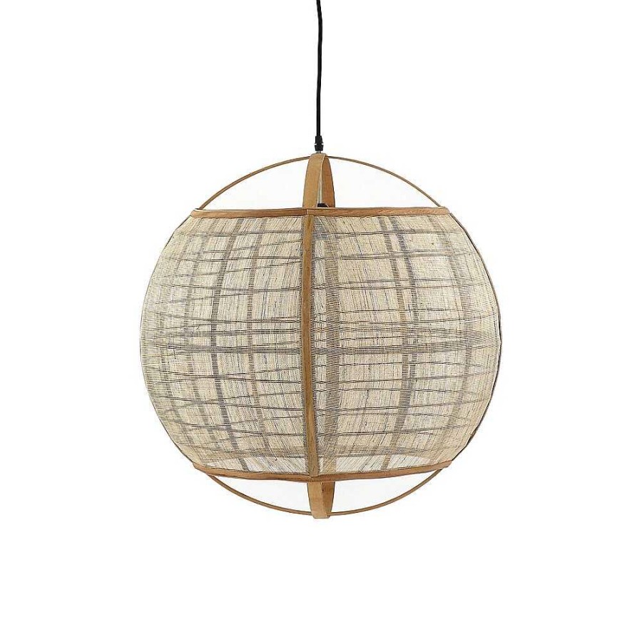 Pomax Mekong - Hanglamp - Linnen / Bamboe - Dia 58 X H 59 Cm - Naturel | Hanglampen