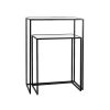 Pomax Eszential - Set/2 Console Meubels - Metaal / Glas - L 50/60 X W 30/30 X H 60/80 Cm - Zwart | Consoles