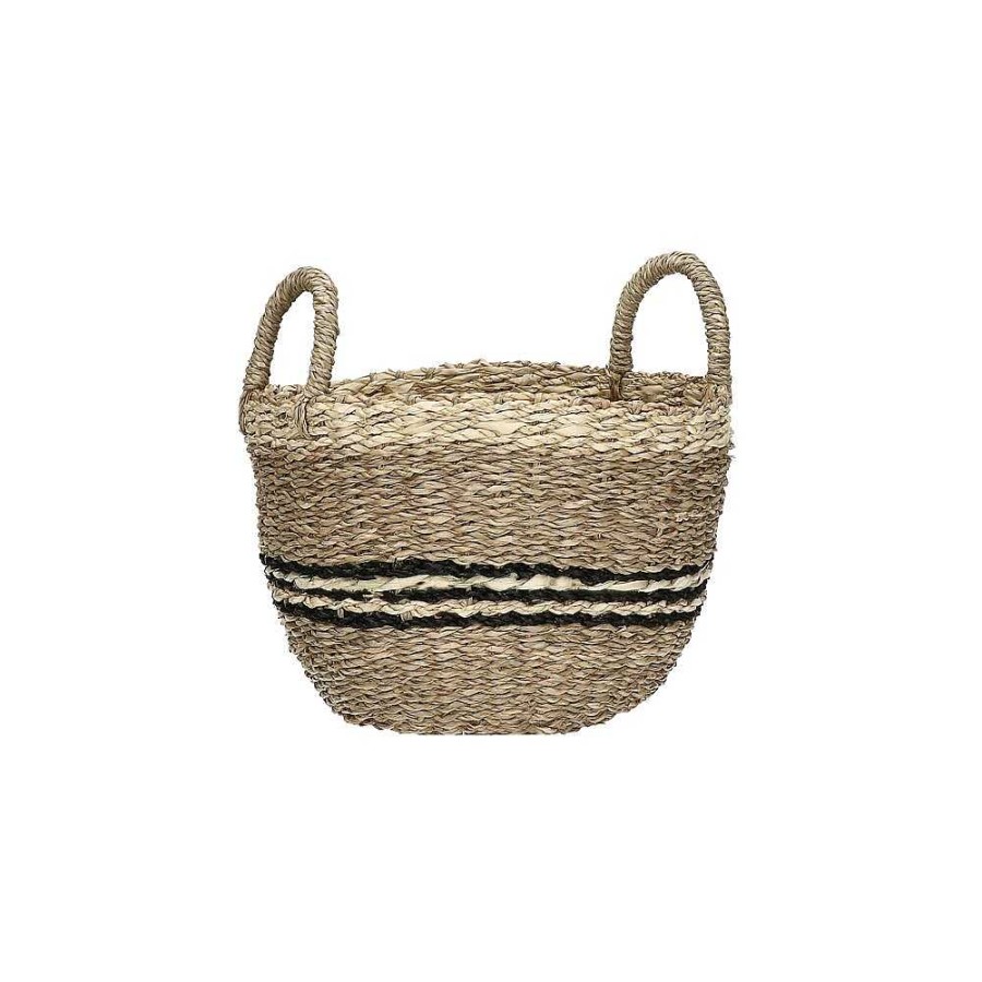 Pomax Grace - Set/3 Manden - Zeegras / Palm Blad - Dia 27/30/33 X H 26/29/32 Cm - Mix Van Kleuren | Schalen & Manden