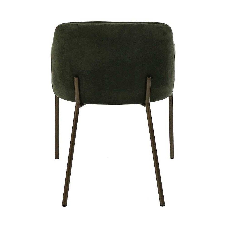 Pomax Louise - Stoel - Fluweel / Metaal - L 60 X W 58 X H 79 Cm - Kaki | Stoelen