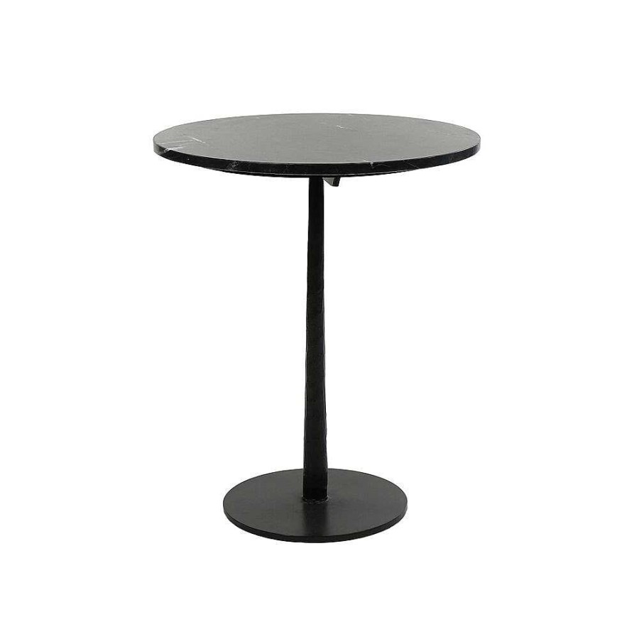 Pomax Bistro - Apero Tafel - Marmer / Metaal - Dia 50 X H 60 Cm - Zwart | Tafels