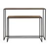 Pomax Eszential - Set/2 Consoles - Hout - Metaal - L 80/100 X W 30/30 X H 60/80 Cm - Naturel/Zwart | Consoles