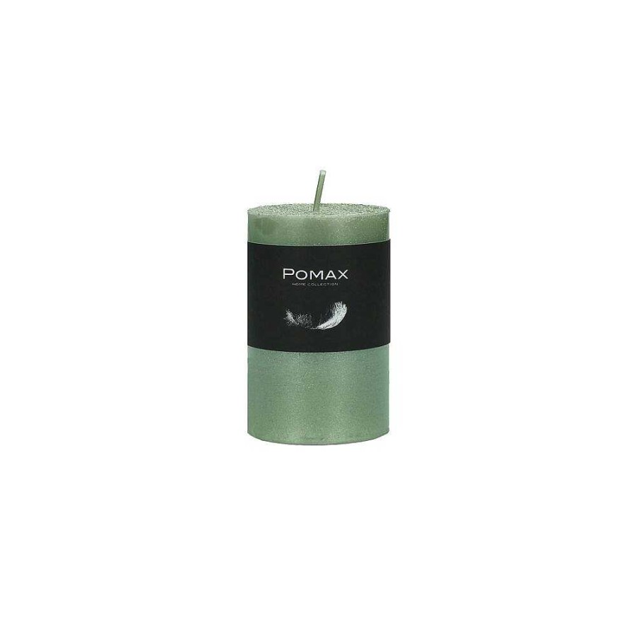 Pomax Candle - Kaars - Paraffine Wax - Dia 5 X H 8 Cm - Licht Aqua | Kaarsen