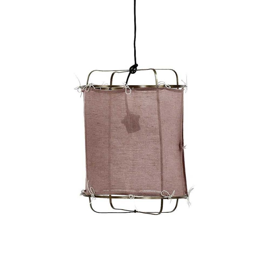 Pomax Grisha - Hanglamp - Linnen / Metaal - Dia 30 X H 40 Cm - Lavendel | Hanglampen