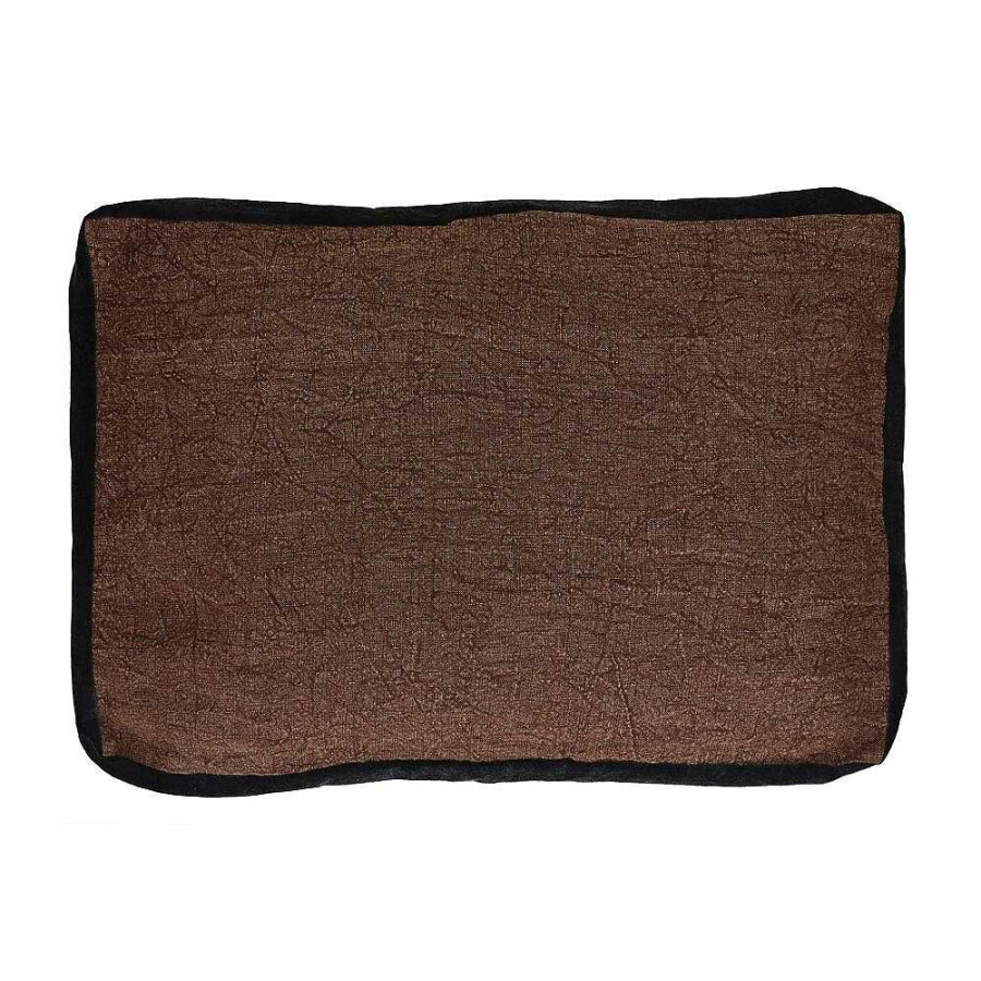 Pomax Borders - Kussen - Linnen / Velvet - L 60 X W 40 Cm - Chocolade | Kussens