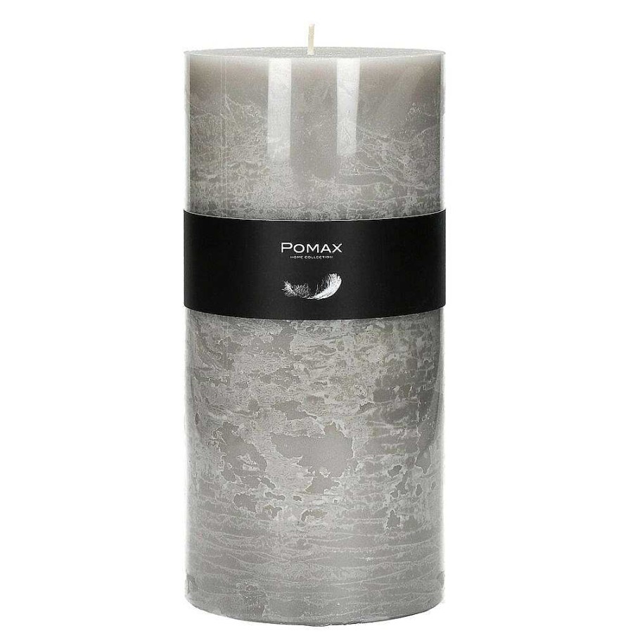 Pomax Candle - Kaars - Paraffine Wax - Dia 10 X H 20 Cm - Linnen | Kaarsen