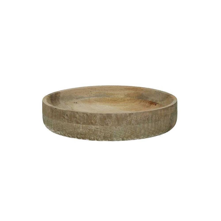 Pomax Kerf - Schotel - Mango Hout - Dia 25 X H 5 Cm - Naturel | Kommen / Schalen