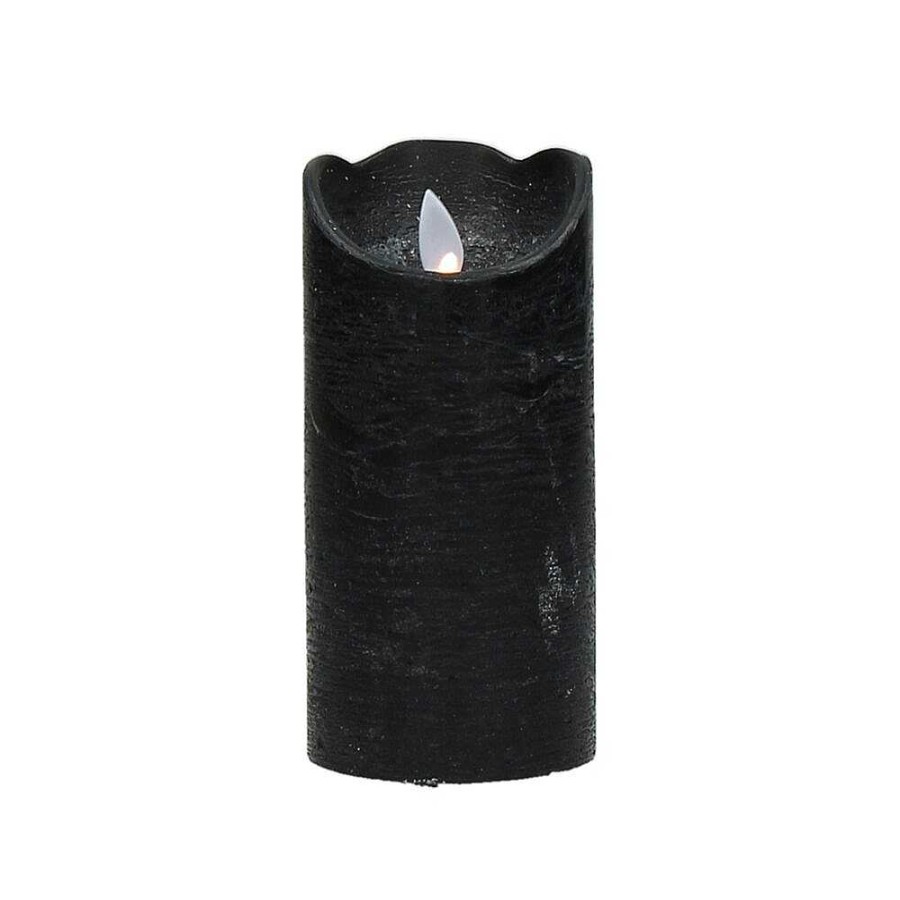 Pomax Led Candle - Led Kaars Met Timer - Kunststof - Dia 7 X H 14 Cm - Zwart | Led Kaarsen