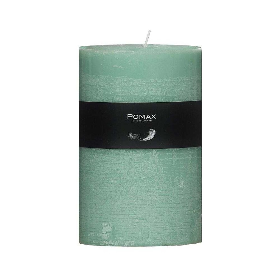 Pomax Candle - Kaars - Paraffine Wax - Dia 10 X H 15 Cm - Licht Aqua | Kaarsen