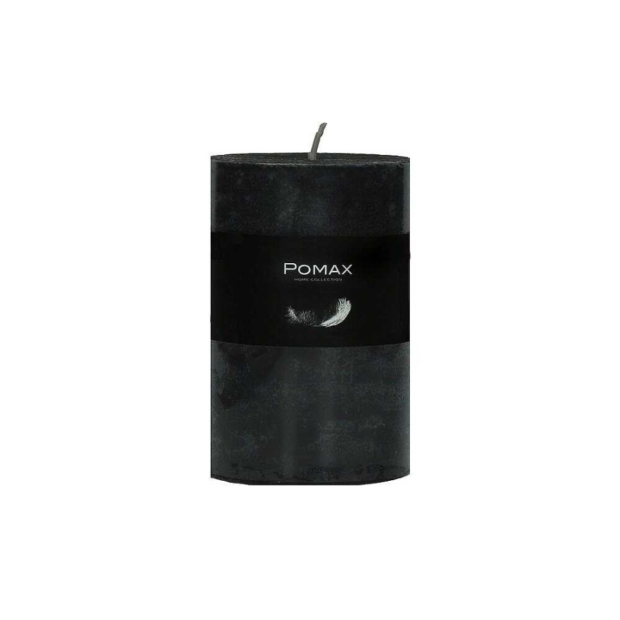 Pomax Candle - Kaars - Paraffine Wax - Dia 7 X H 10 Cm - Zwart | Kaarsen