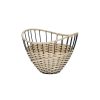 Pomax Trix - Mand - Metaal / Rotan - Dia 24,5 X H 18 Cm - Naturel/Zwart | Schalen & Manden