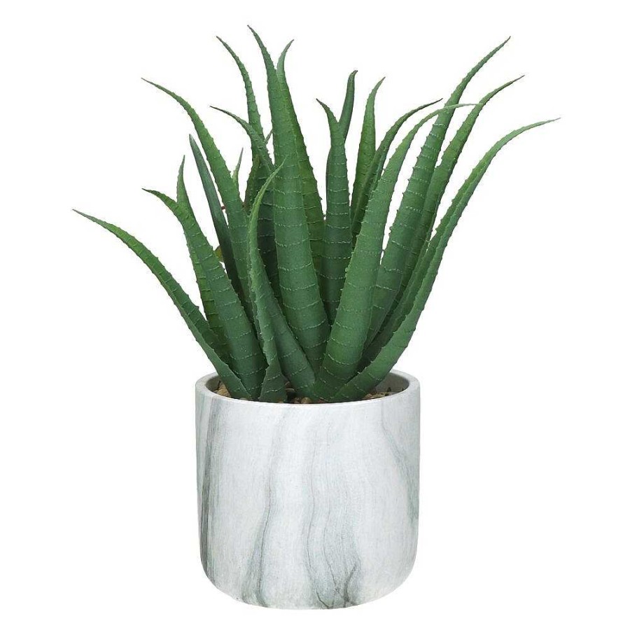 Pomax Marmura - Artificiele Plant - Kunststof / Cement - Dia 12 X H 35 Cm - Groen | Planten