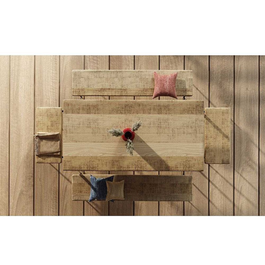 Pomax Legno - Bank - Mango Hout / Metaal - L 165 X W 36 X H 43 Cm | Banken