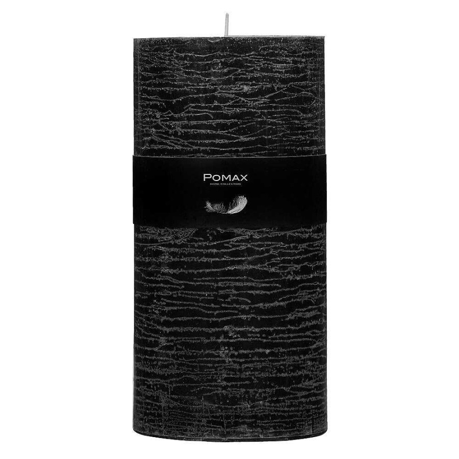 Pomax Candle - Kaars - Paraffine Wax - Dia 10 X H 20 Cm - Zwart | Kaarsen