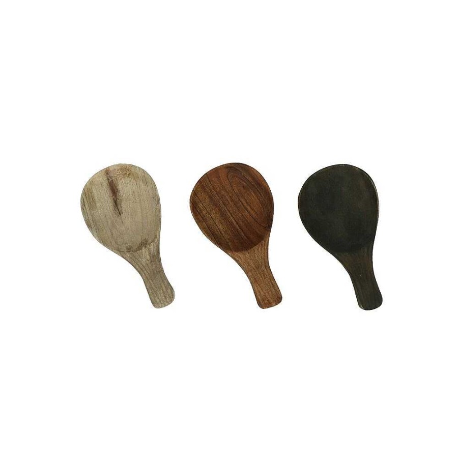 Pomax Kerf - Set/6 Lepels - Mango Hout - L 14 X W 8 X H 2 Cm - Mix Van Kleuren | Serveerbestek