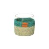 Pomax Fiesta - Windlicht - Zeegras / Glas - Dia 10 X H 10 Cm - Aqua | Windlichten / T-Lichten