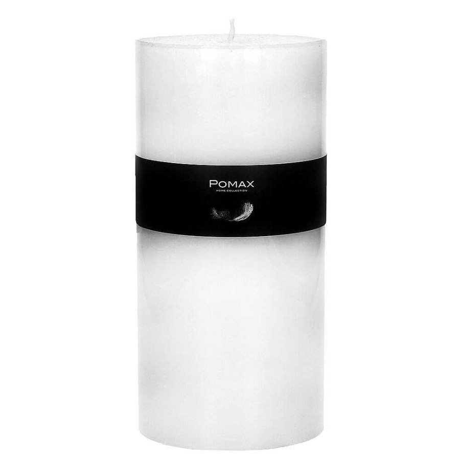 Pomax Candle - Kaars - Paraffine Wax - Dia 10 X H 20 Cm - Wit | Kaarsen