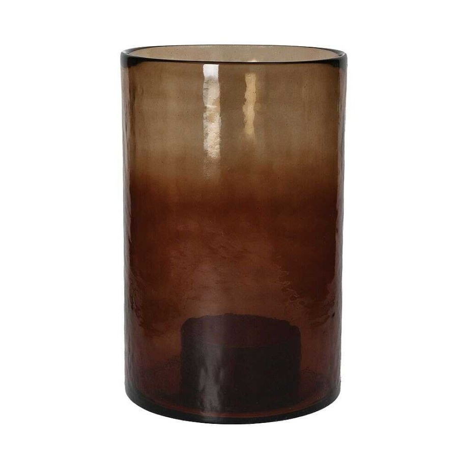 Pomax Patti - Windlicht - Glas - Dia 20,25 X H 30,5 Cm - Amber | Windlichten / T-Lichten