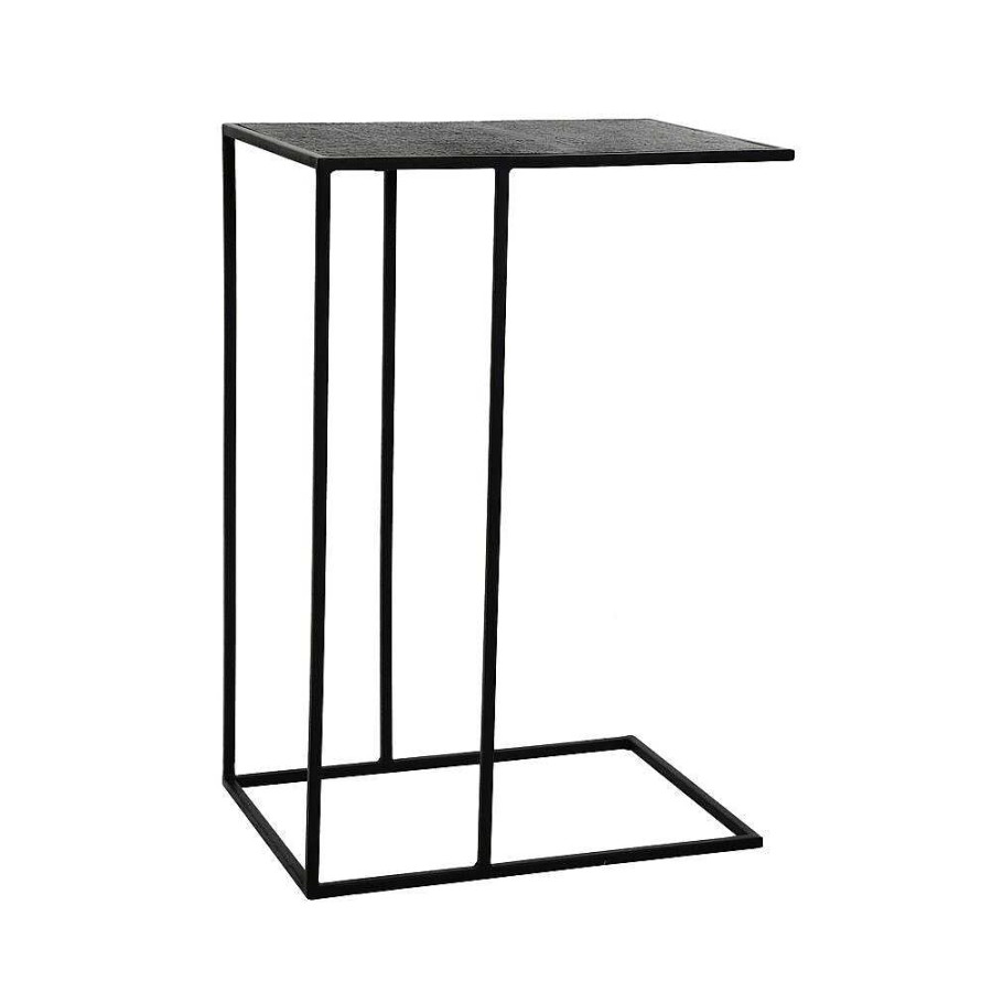 Pomax Stravo - Bijzettafel - Metaal / Aluminium - L 50 X W 35 X H 75 Cm - Zwart | Salon- /Bijzettafels