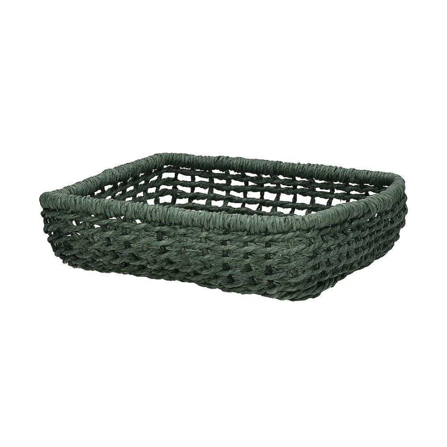 Pomax Osteria - Servetmand - Papier - L 22 X W 22 X H 6 Cm - Bosgroen | Brood-, Servet- & Bestekmandjes