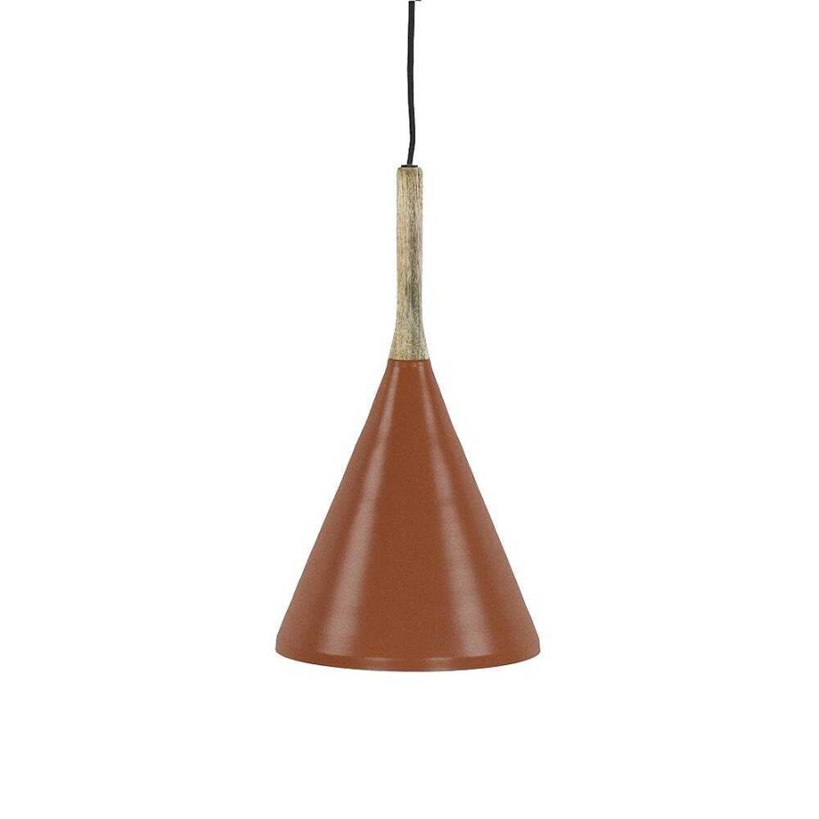 Pomax Brampton - Hanglamp - Metaal / Mangohout - Dia 25 X H 42 Cm - Kaneel | Hanglampen