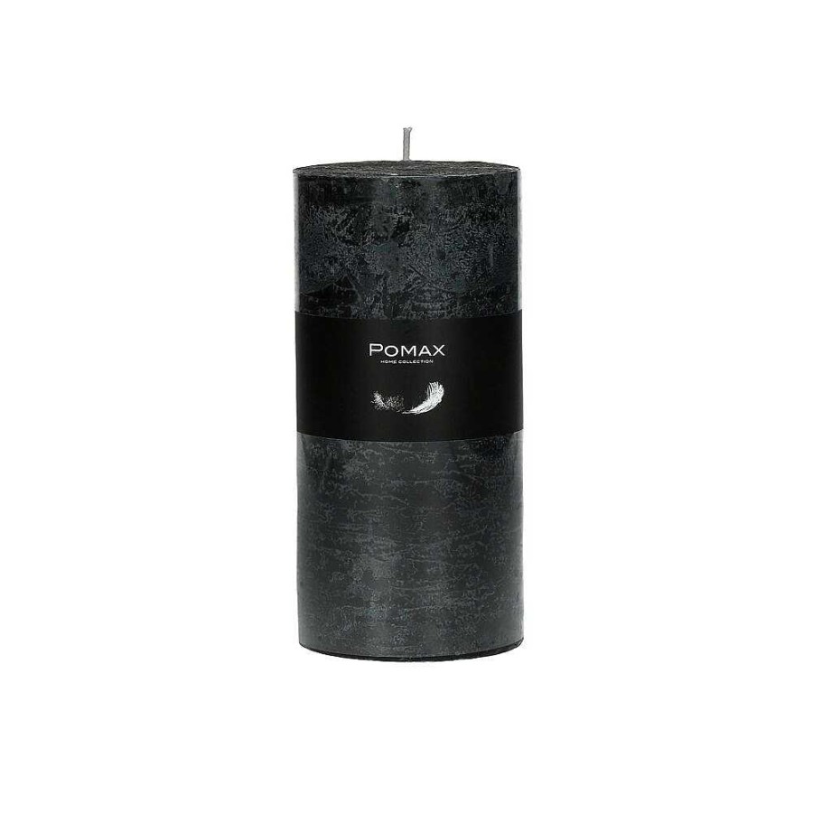 Pomax Candle - Kaars - Paraffine Wax - Dia 7 X H 14 Cm - Zwart | Kaarsen