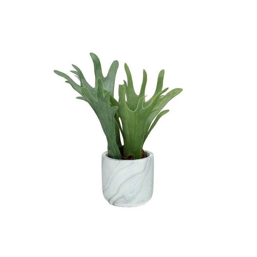 Pomax Marmura - Artificiele Plant - Kunststof / Cement - Dia 8 X H 22 Cm - Groen | Planten