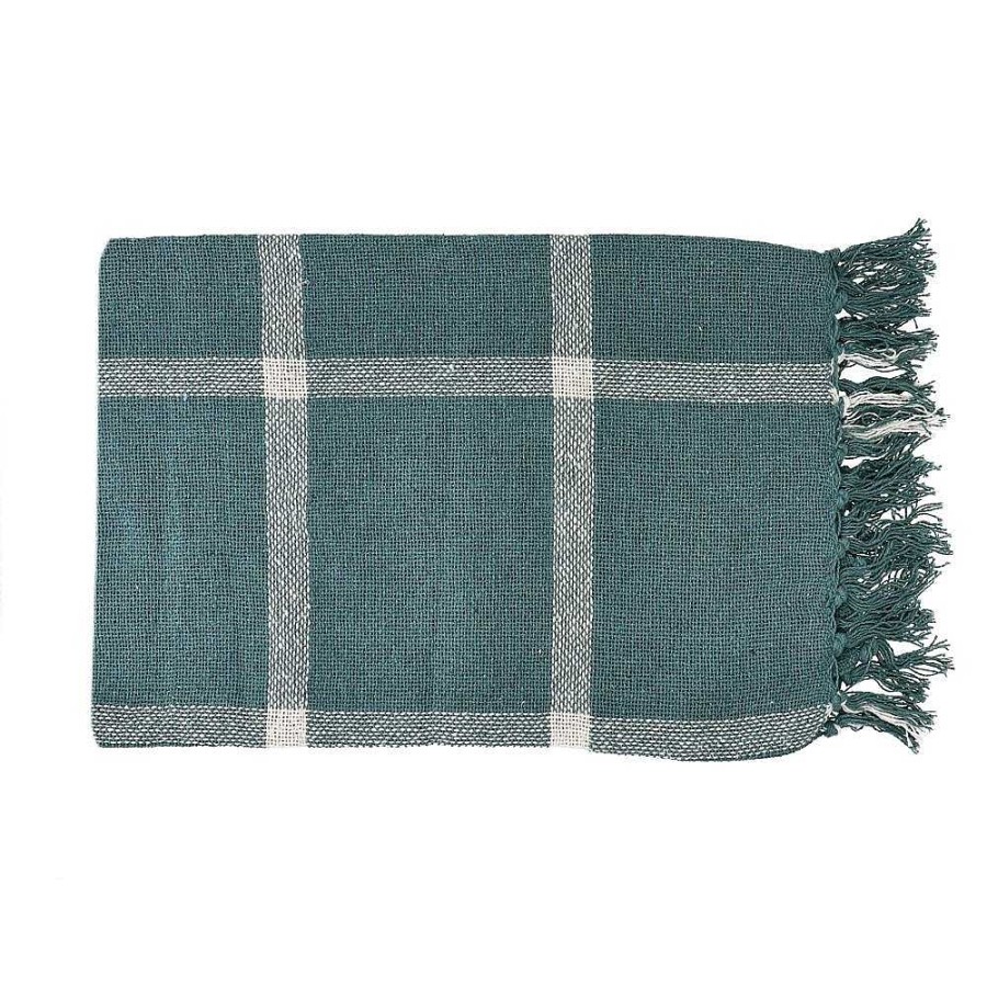 Pomax Souk - Plaid - Katoen - L 170 X W 130 Cm - Bosgroen | Plaids