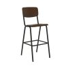 Pomax Old School - Barstoel - Multiplex / Metaal - L 46 X W 57 X H 110 Cm - Bruin | Barstoelen