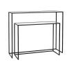 Pomax Eszential - Set/2 Console Meubels - Metaal / Glas - L 80/100 X W 30/30 X H 60/80 Cm - Zwart | Consoles