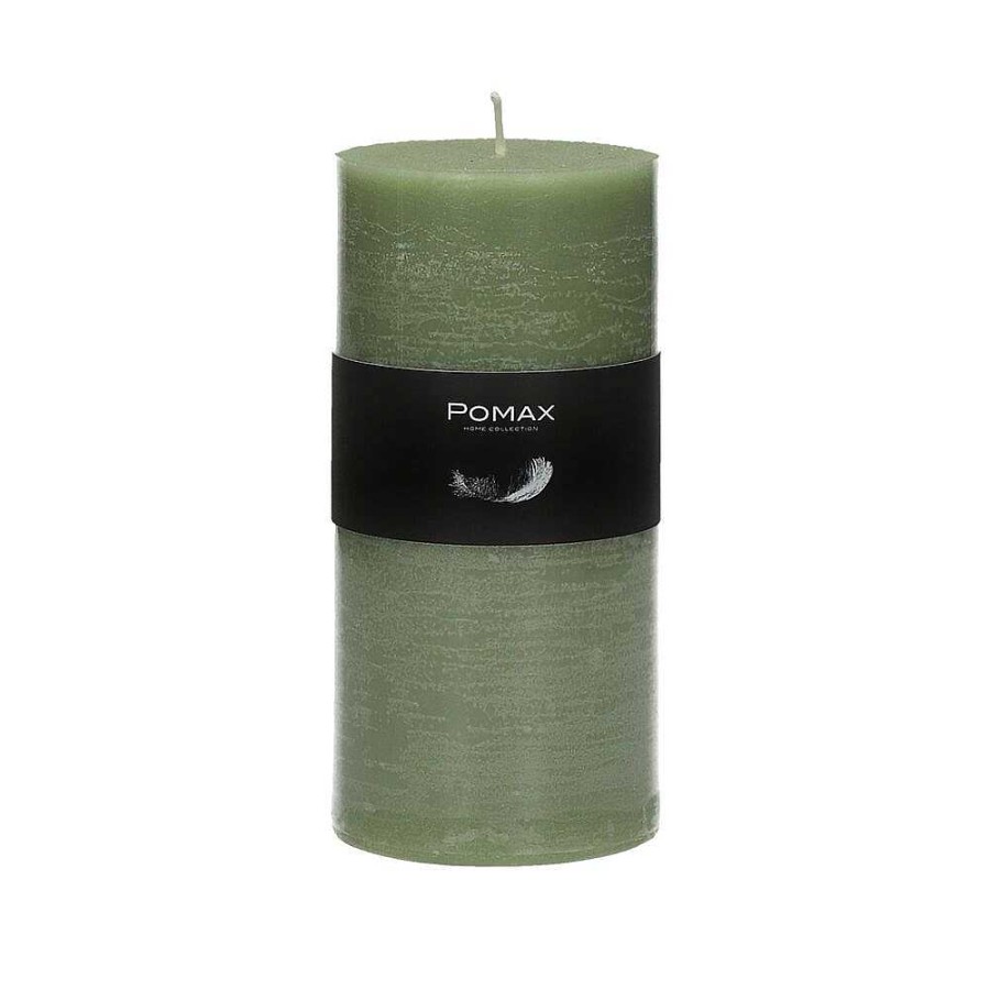 Pomax Candle - Kaars - Paraffine Wax - Dia 7 X H 14 Cm - Avocado | Kaarsen