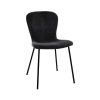 Pomax Daia - Stoel - Fluweel / Metaal - L 53 X W 49 X H 80 Cm - Antraciet | Stoelen