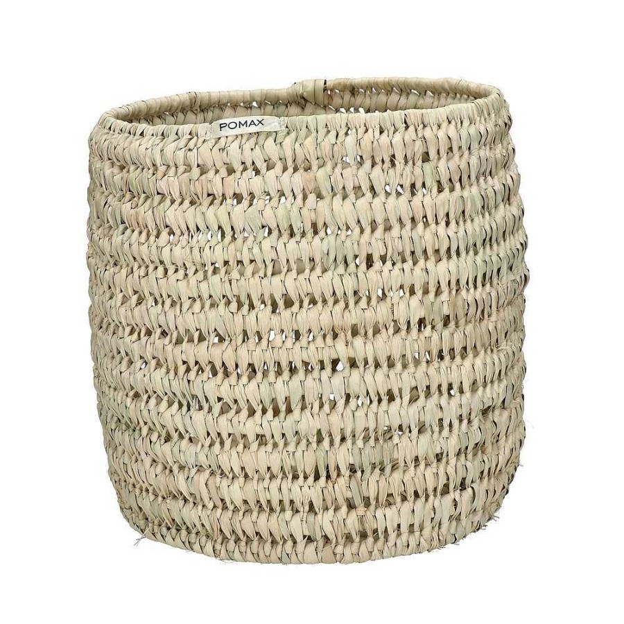 Pomax Campo - Set/3 Manden - Palm Blad - Dia 20/25/30 X H 20/25/30 Cm - Naturel | Schalen & Manden