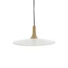 Pomax Brampton - Hanglamp - Metaal / Mangohout - Dia 40 X H 13 Cm - Wit | Hanglampen