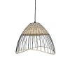 Pomax Trix - Hanglamp - Metaal / Rotan - Dia 42 X H 28 Cm - Naturel/Zwart | Hanglampen