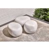 Pomax Pebble - Buiten Krukje - Fibre Klei - L 48 X W 46 X H 35,5 Cm - Wit | Poefs