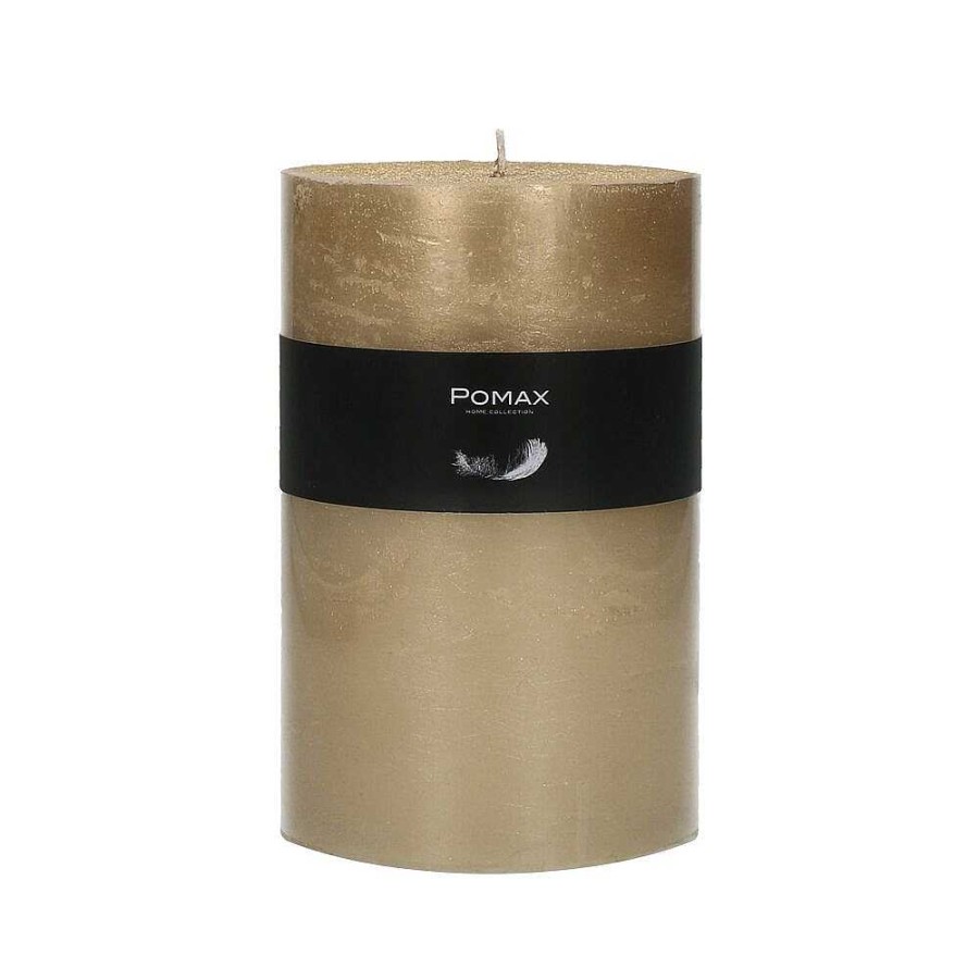 Pomax Candle - Kaars - Paraffine Wax - Dia 10 X H 15 Cm - Champagne | Kaarsen