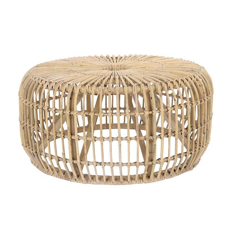 Pomax Kim - Bijzettafel - Rotan - Dia 80 X H 35 Cm - Naturel | Salon- /Bijzettafels