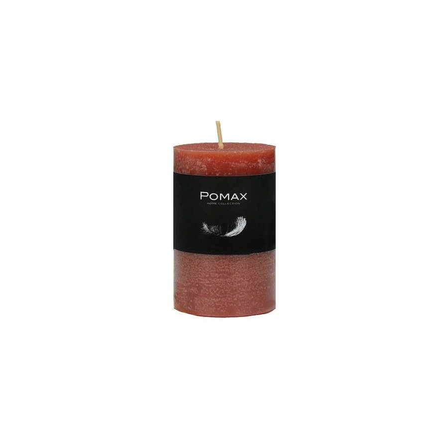 Pomax Candle - Kaars - Paraffine Wax - Dia 5 X H 8 Cm - Terracotta | Kaarsen