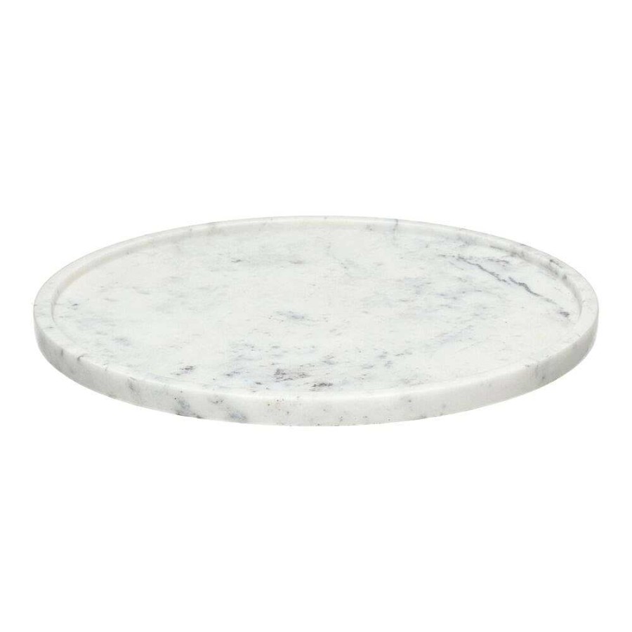 Pomax Marmar - Schotel - Marmer - Dia 30 X H 1,5 Cm - Wit | Schalen & Manden