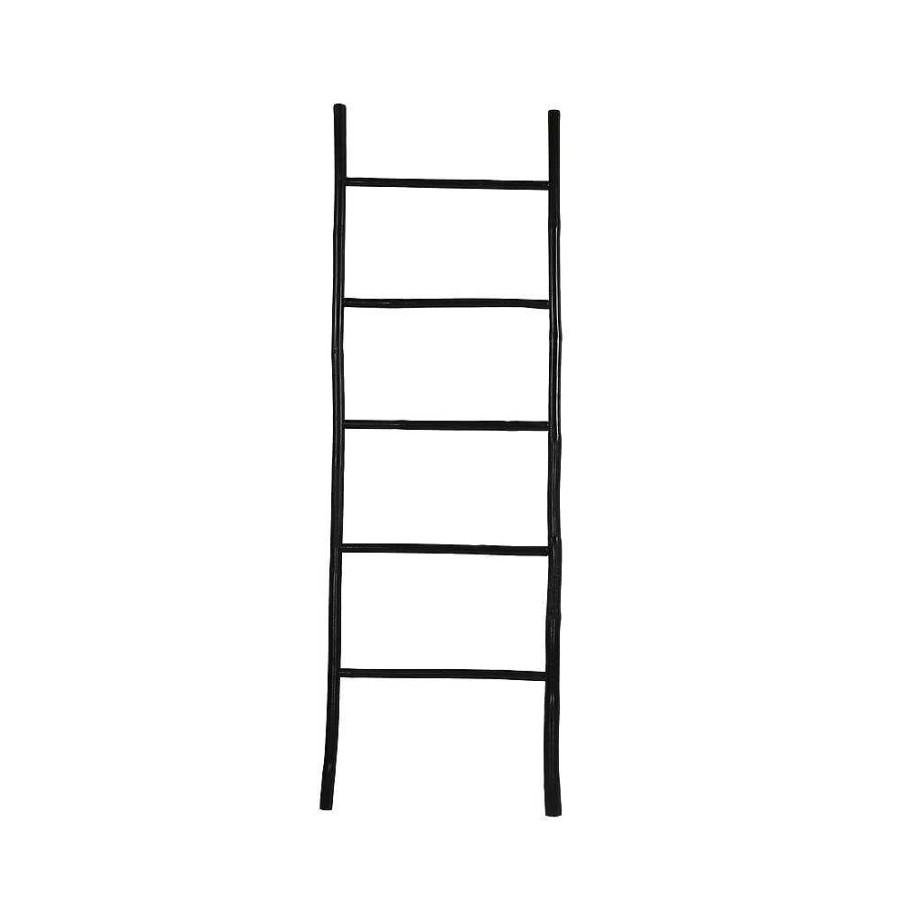 Pomax Cay Tre - Ladder 6 Treden - Bamboe / Bamboe - L 180 X W 60 Cm - Zwart | Ladders