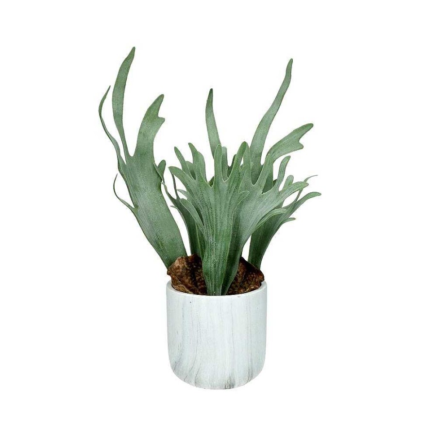 Pomax Marmura - Artificiele Plant - Kunststof / Cement - Dia 12 X H 40 Cm - Groen | Planten